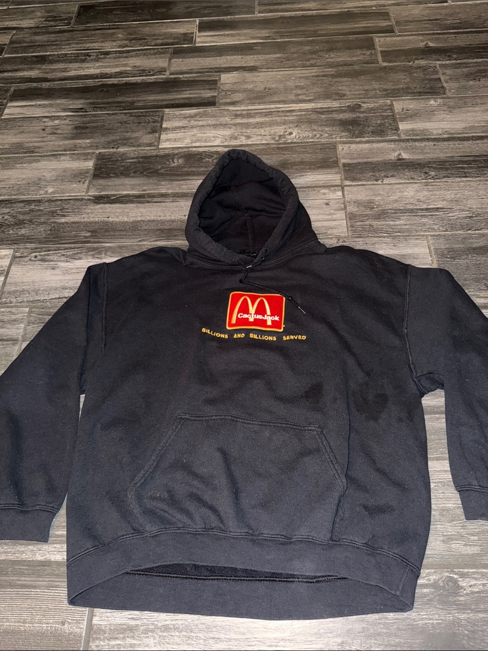 Cactus Jack by Travis Scott Black Hoodie with Red & Yellow Logo xl billions